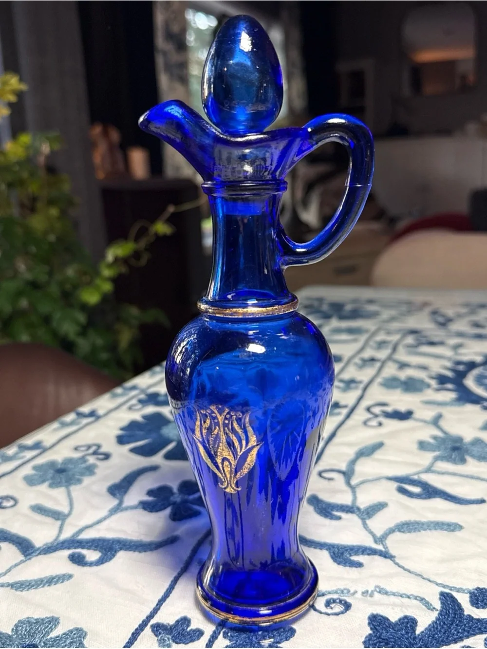 Vintage Avon Cobalt Blue Decanter Vase Pitcher Classic Ralph Cottage Country